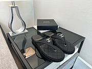 Chanel Raffia Black Slides - 3