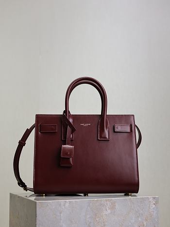 YSL Sac De Jour Bag Red Smooth Calfskin 26cm