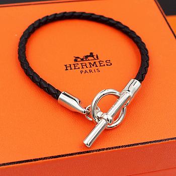 Hermes Silver Black Bracelet