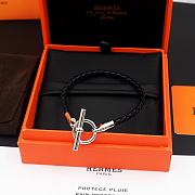 Hermes Silver Black Bracelet - 4
