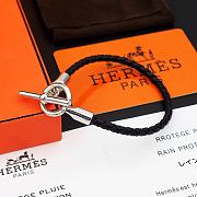 Hermes Silver Black Bracelet - 3