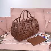 Miu Miu Leather Basket Cognac 40x21x15.5cm - 4