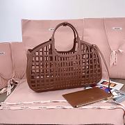 Miu Miu Leather Basket Cognac 40x21x15.5cm - 5