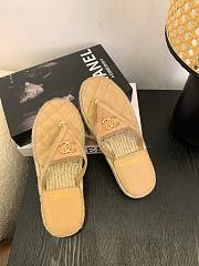 Chanel Raffia Beige Slides - 5