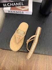 Chanel Raffia Beige Slides - 4