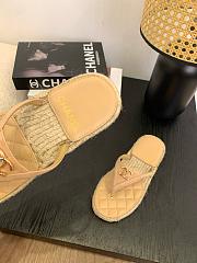 Chanel Raffia Beige Slides - 3