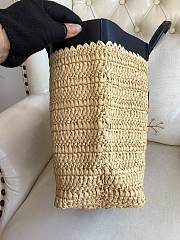 Prada Medium Crochet Leather Tote Bag Tan/Black 32x29x16cm - 4