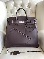 Hermes Birkin 40 Bag Brown Silver 40x40x24cm - 1