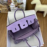 Hermes Birkin 25 Bag Purple Crocodile Silver 25cm - 6