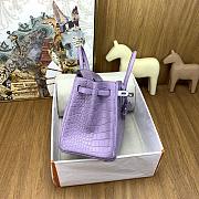Hermes Birkin 25 Bag Purple Crocodile Silver 25cm - 3