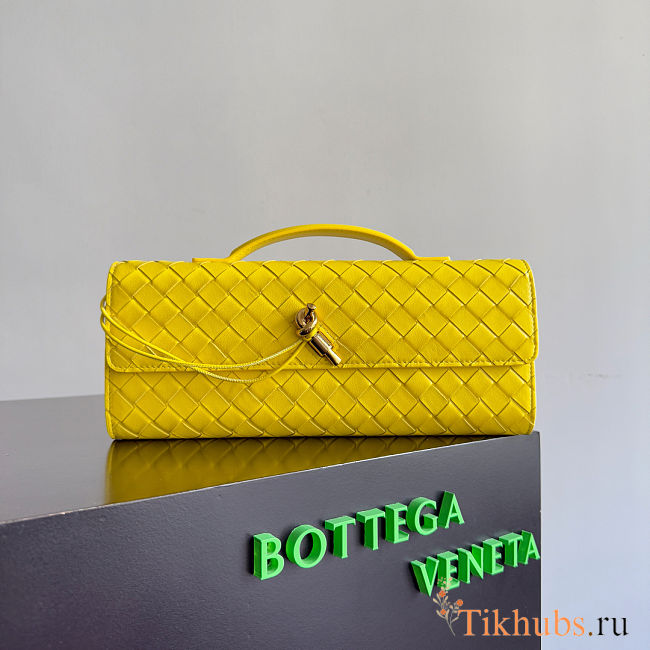 Bottega Veneta Long Clutch Andiamo With Handle Yellow 31x13x3cm - 1