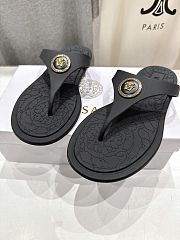 Versace Alia Rubber Black Flat Sandals - 5
