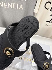 Versace Alia Rubber Black Flat Sandals - 4