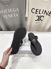 Versace Alia Rubber Black Flat Sandals - 3