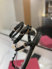 Valentino Rockstud Black Stud Flat Sandal - 2