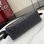 Gucci GG Emblem Small Shoulder Bag Black 22x14x8cm - 4
