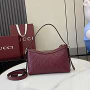 Gucci GG Emblem Small Shoulder Bag Red 22x14x8cm - 4