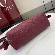 Gucci GG Emblem Small Shoulder Bag Red 22x14x8cm - 3