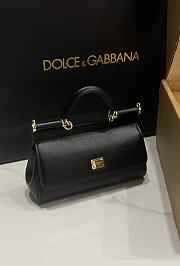 Dolce & Gabbana Small Sicily Black Handbag 18x11x6cm - 3