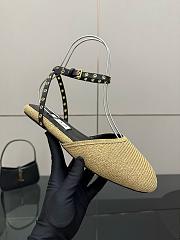Alaïa Beige Paper Straw Ballerina Flats - 4