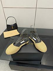 Alaïa Beige Paper Straw Ballerina Flats - 2