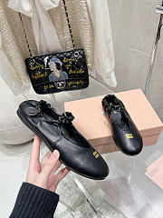 Miu Miu Black Leather Ballerinas - 5