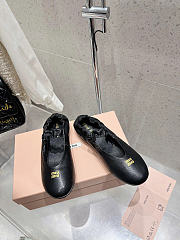 Miu Miu Black Leather Ballerinas - 3