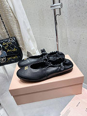 Miu Miu Black Leather Ballerinas - 2