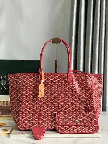 Goyard Goyardine Monogram Tote Red 34x15x28cm