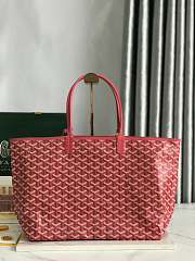 Goyard Goyardine Monogram Tote Red 34x15x28cm - 5