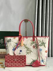 Goyard Goyardine Monogram Tote Red 34x15x28cm - 4