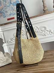 Loewe Small Punch Hole Hobo Bag Raffia 43x40x40cm - 3