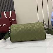 Gucci GG Canvas Small Cylinder Bag Green 30x16x16cm - 5