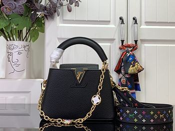 Louis Vuitton LV Mini Capucines Black 21x8x14cm