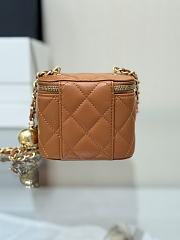 Chanel Mini 24K Vanity Case Caramel Lambskin Gold 11x8.5x7cm - 6