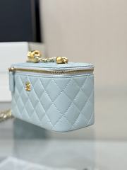 Chanel 24K Vanity Case Blue Lambskin Gold 17cm - 6