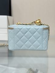 Chanel 24K Vanity Case Blue Lambskin Gold 17cm - 5