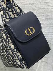 Dior Medium D-Dream Bag Oblique Blue 24x14x9cm - 3