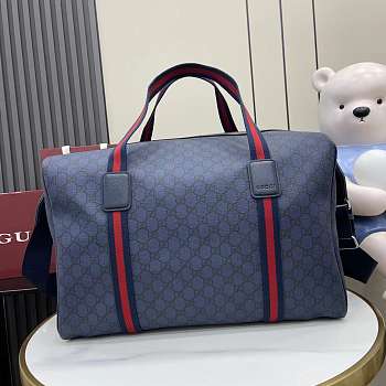 Gucci Medium Webbing Travel Bag Dark Blue 47x30x27cm