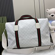 Gucci Medium Webbing Travel Bag White 47x30x27cm - 5