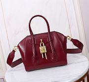 Givenchy Antigona Lock Mini Tote Red Wine 23x27x13cm - 1