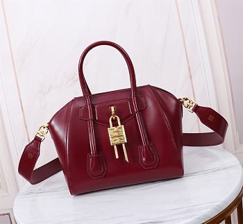 Givenchy Antigona Lock Mini Tote Red Wine 23x27x13cm