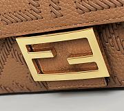 Fendi Baguette Cappuccino Leather Bag FF Interlacing 27x6x15cm - 6