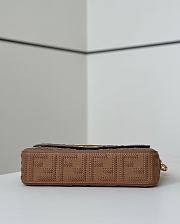 Fendi Baguette Cappuccino Leather Bag FF Interlacing 27x6x15cm - 5