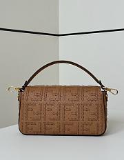 Fendi Baguette Cappuccino Leather Bag FF Interlacing 27x6x15cm - 4