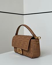 Fendi Baguette Cappuccino Leather Bag FF Interlacing 27x6x15cm - 3