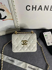 Chanel Mini Flap Bag White Lambskin Gold 12cm - 1