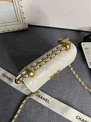 Chanel Mini Flap Bag White Lambskin Gold 12cm - 5