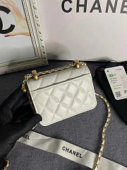 Chanel Mini Flap Bag White Lambskin Gold 12cm - 2