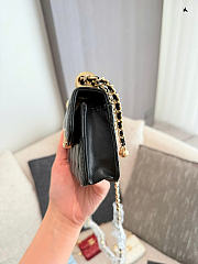 Chanel Mini Flap Bag Black Lambskin Gold 12cm - 5